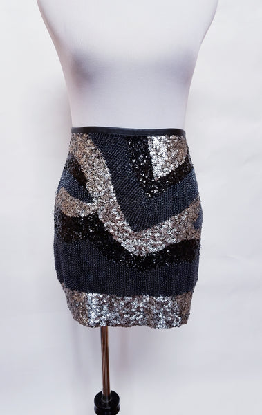 Sequin Zip Skirt